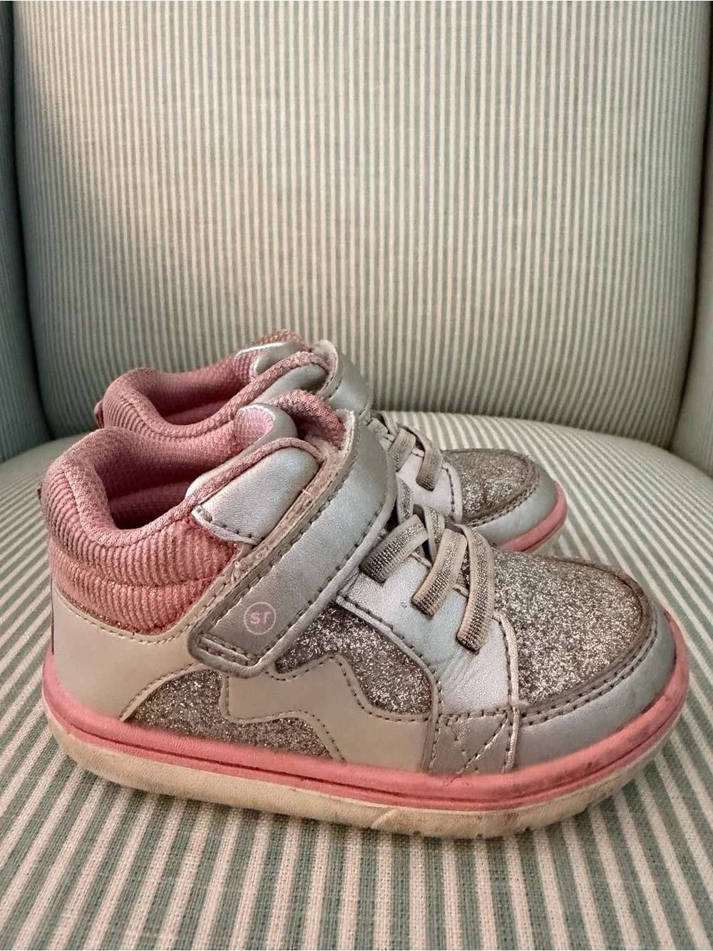 Stride Rite shiny silver